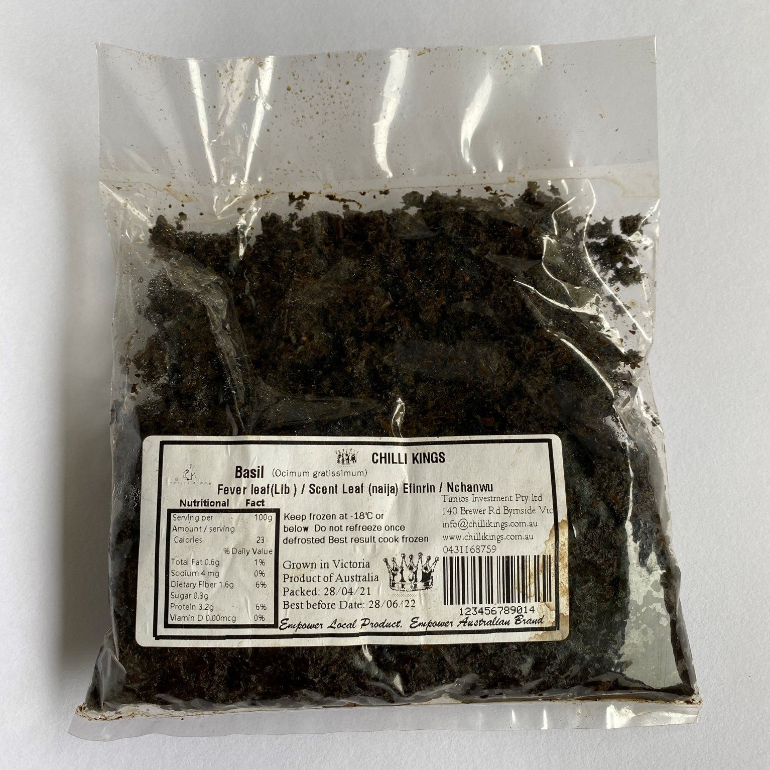 Basil Fever Leaf Frozen Bag 200g Chilli Kings